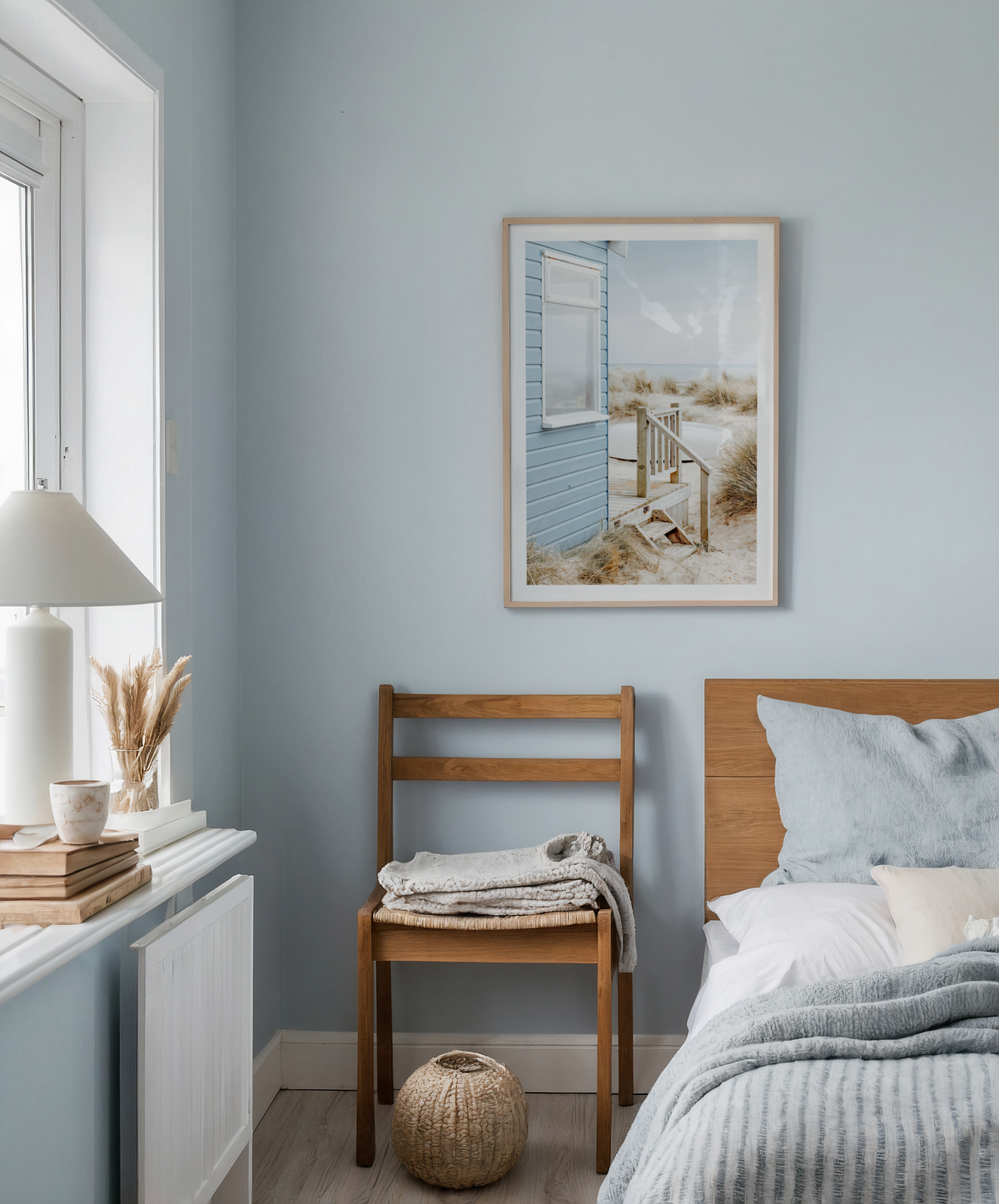 Mockup av Blue Beach Cabin affisch på vägg – köp enkelt hos Bozetto i hög kvalitet