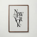 New York Coordinates Poster – valnötsram