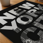 Skyline Cutout Type Poster – närbild på papper