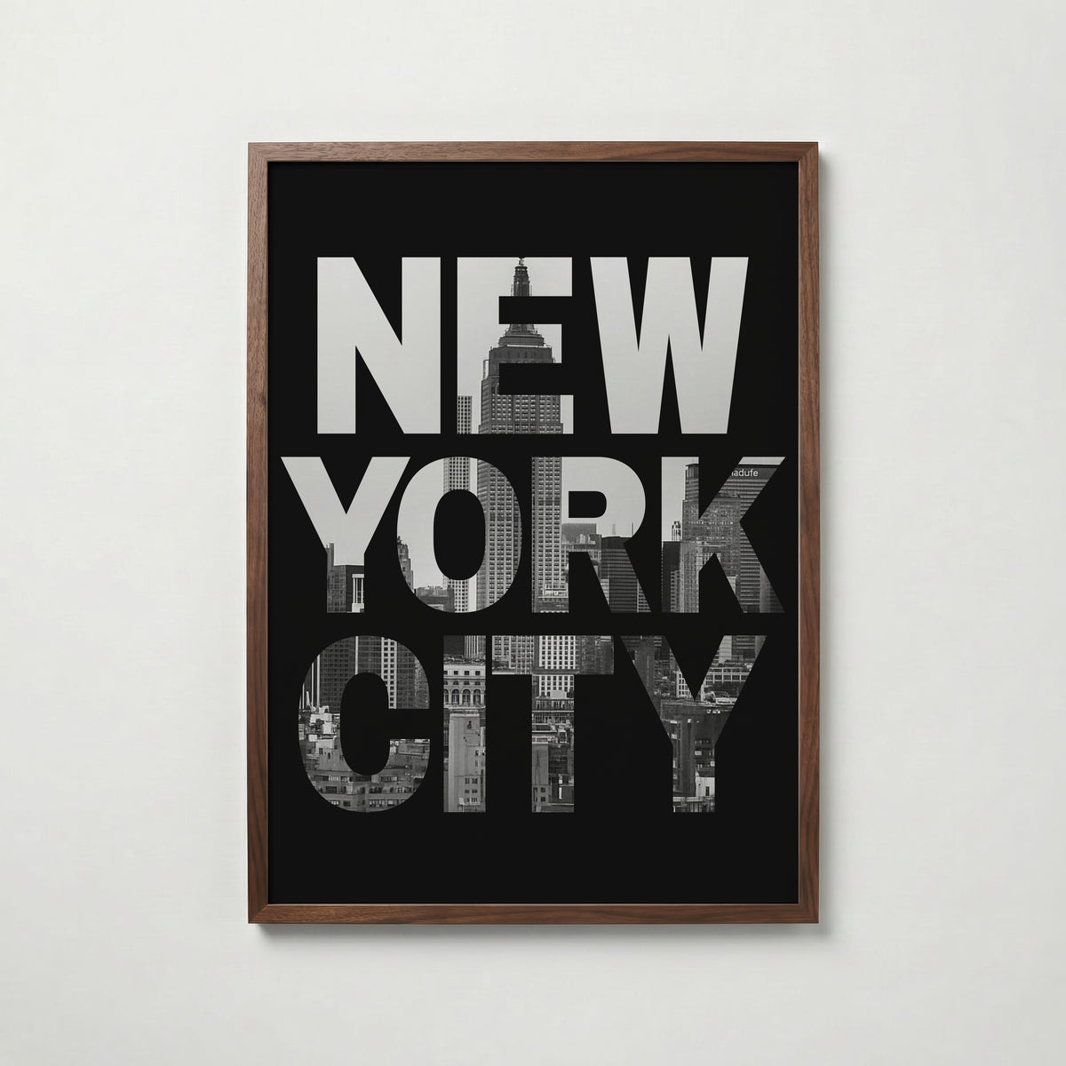 Skyline Cutout Type Poster – valnötsram