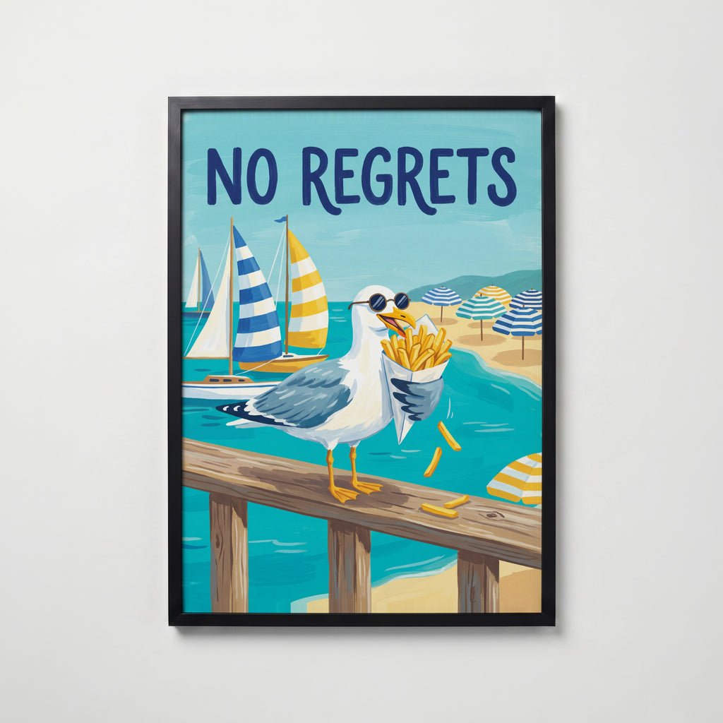 No Regrets Poster – svart ram
