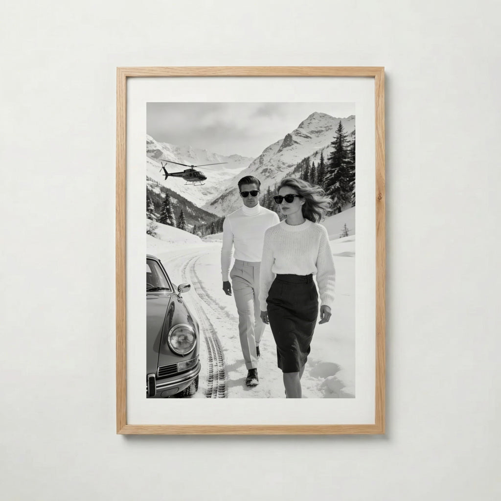 Alpine Noir Elegance poster visad rakt fram – Bozetto affisch i hög tryckkvalitet