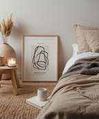Fluid Lines poster visualiserad på vägg – se rätt storlek med mockup från Bozetto