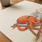 Octopus on Holiday Poster – närbild på papper