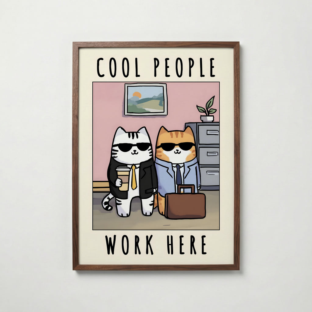 Office Cool Cats – köp enkelt hos Bozetto konsttryck i hög kvalitet i hög kvalitet