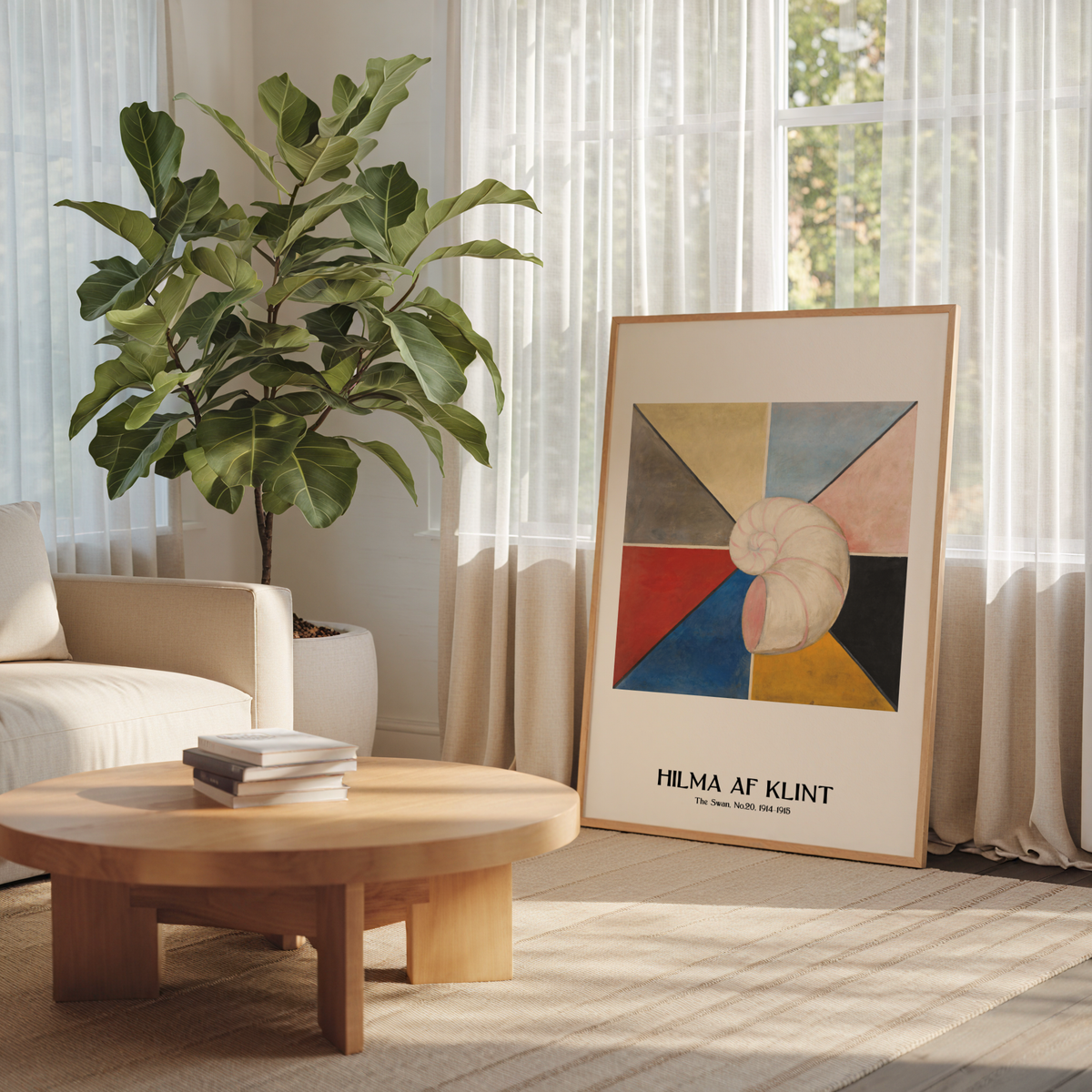 Hilma af Klint The Swan No.20 – stilfullt konsttryck från Bozetto, tryckt på matt finpapper
