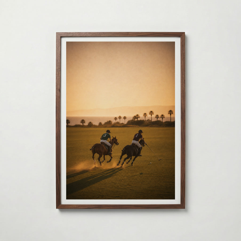 Polo Players at Sunset Poster