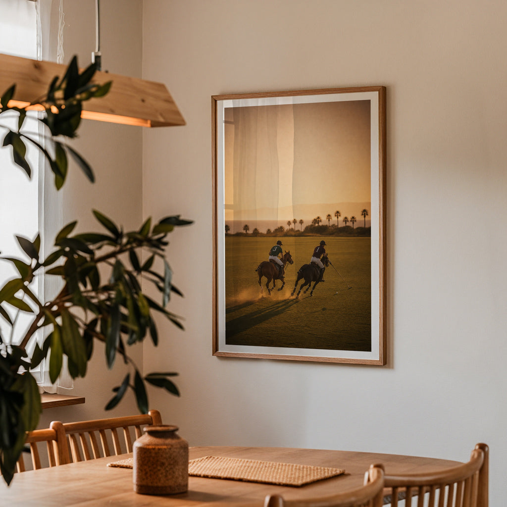 Polo Players at Sunset Poster