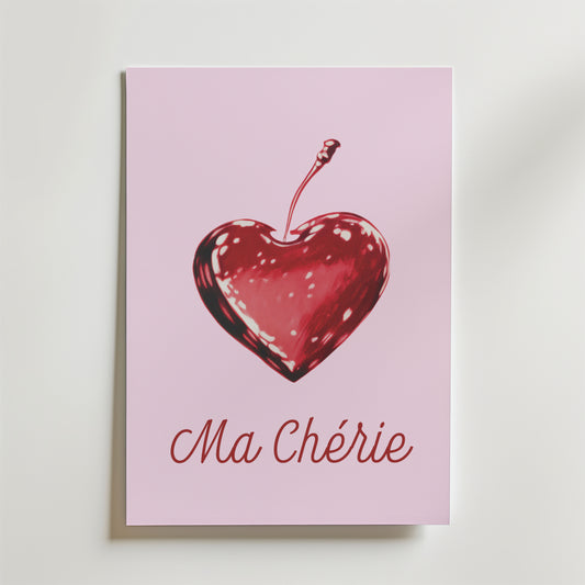 Ma Chérie Cherry Heart Poster
