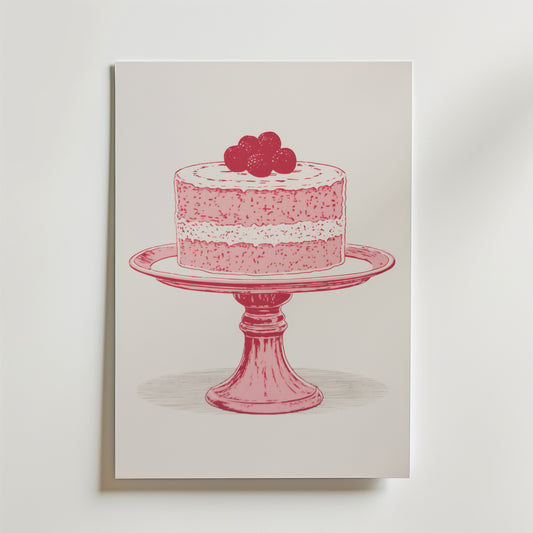 Raspberry Cake Poster