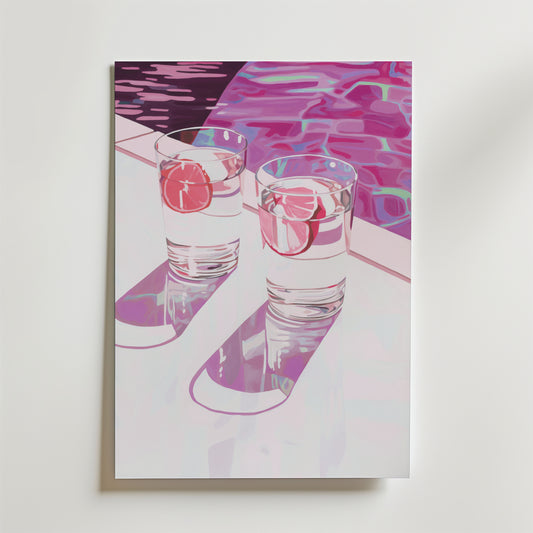 Poolside Drinks Poster