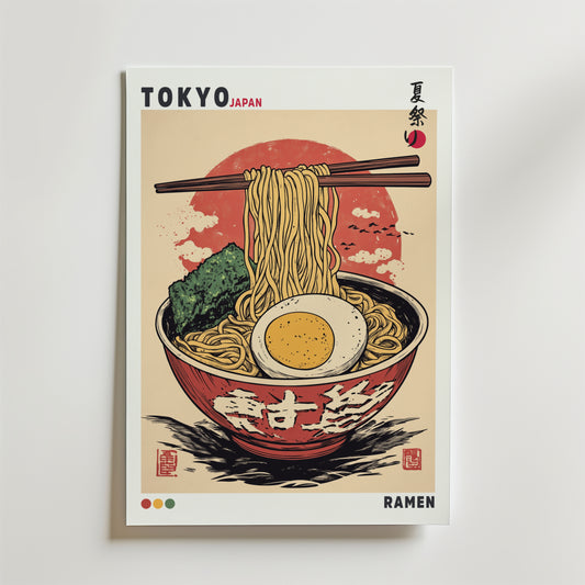 Retro Ramen Bowl Poster