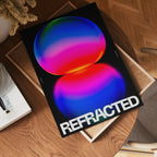 Refracted Neon Sphere – affisch med snyggt motiv, köp enkelt hos Bozetto i flera storlekar