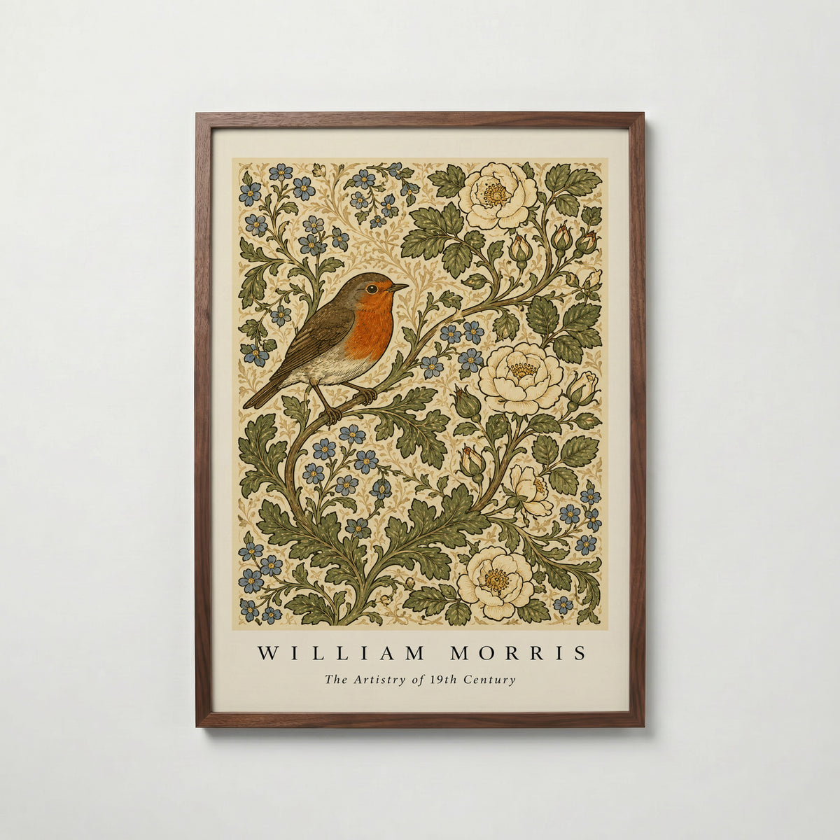 Robin Among Roses William Morris Poster