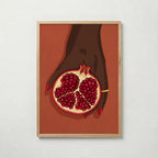 Scarlet Pomegranate Poster med ekram