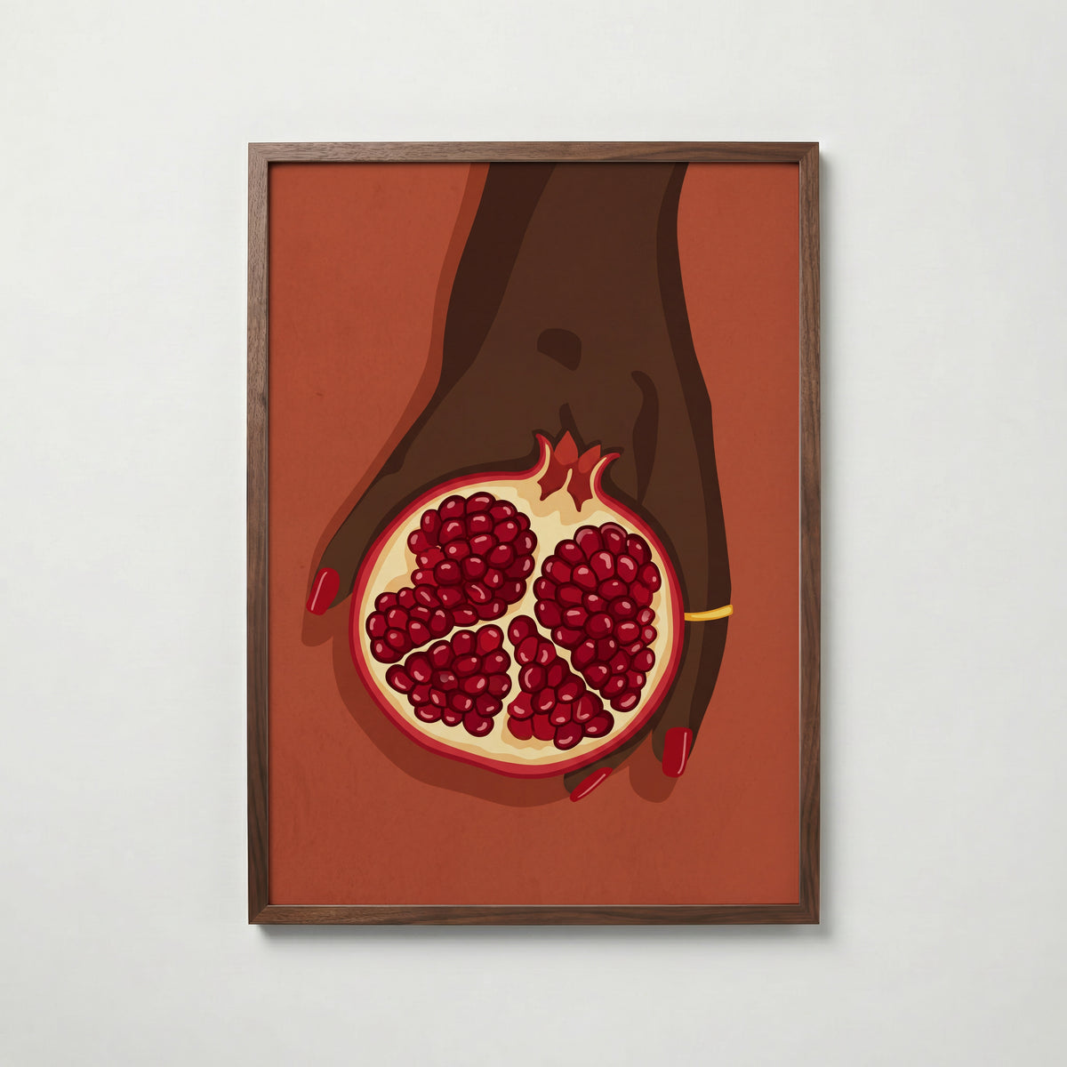 Scarlet Pomegranate Poster i vardagsrumsmiljö