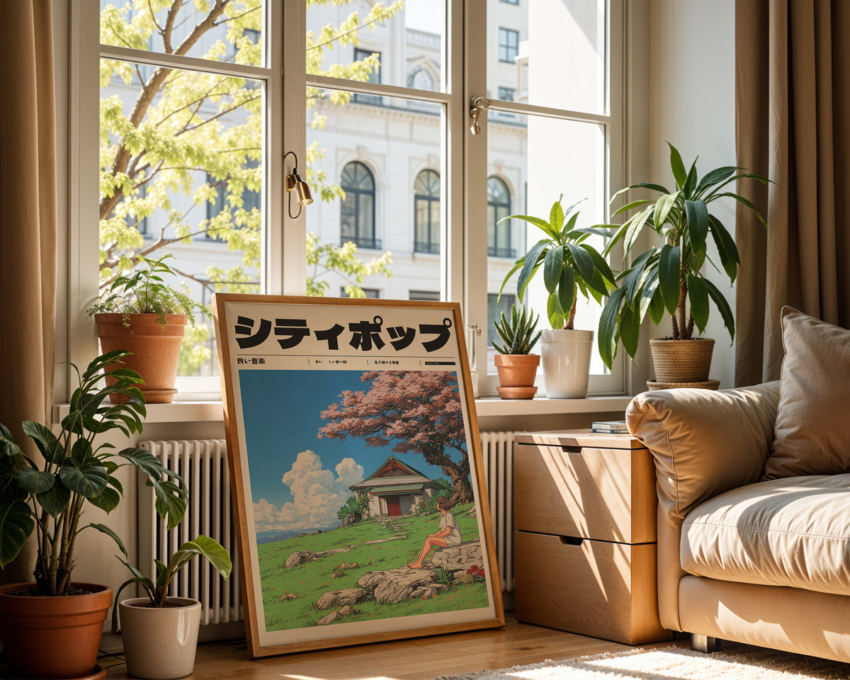 Väggmockup av Soft Winds of April affisch på ljus vägg – Bozetto konsttryck – nr 2