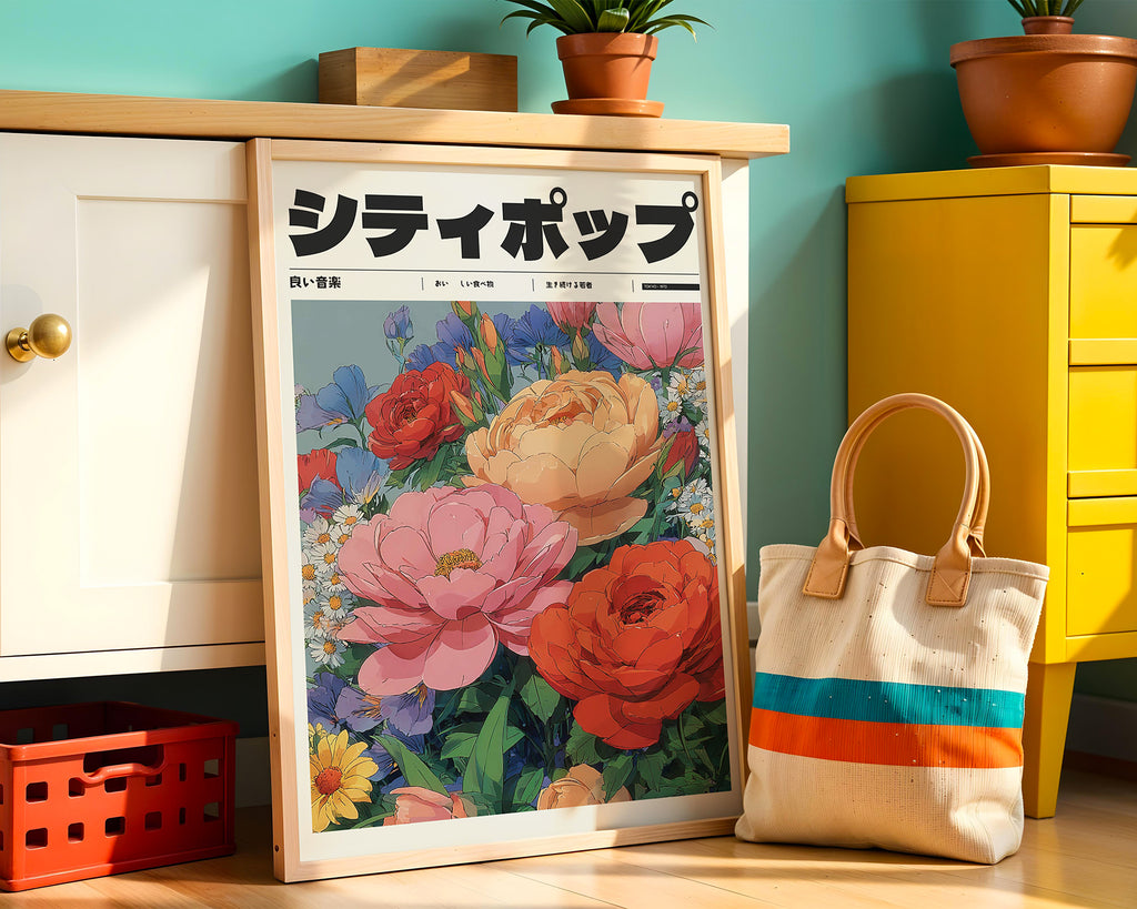 Spring Sonata poster visualiserad på vägg – se rätt storlek med mockup från Bozetto