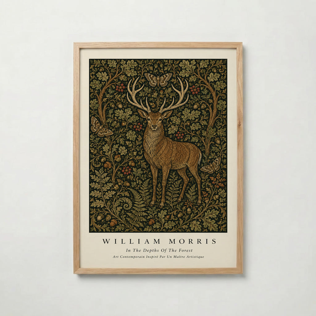 Stag in the Forest William Morris Poster