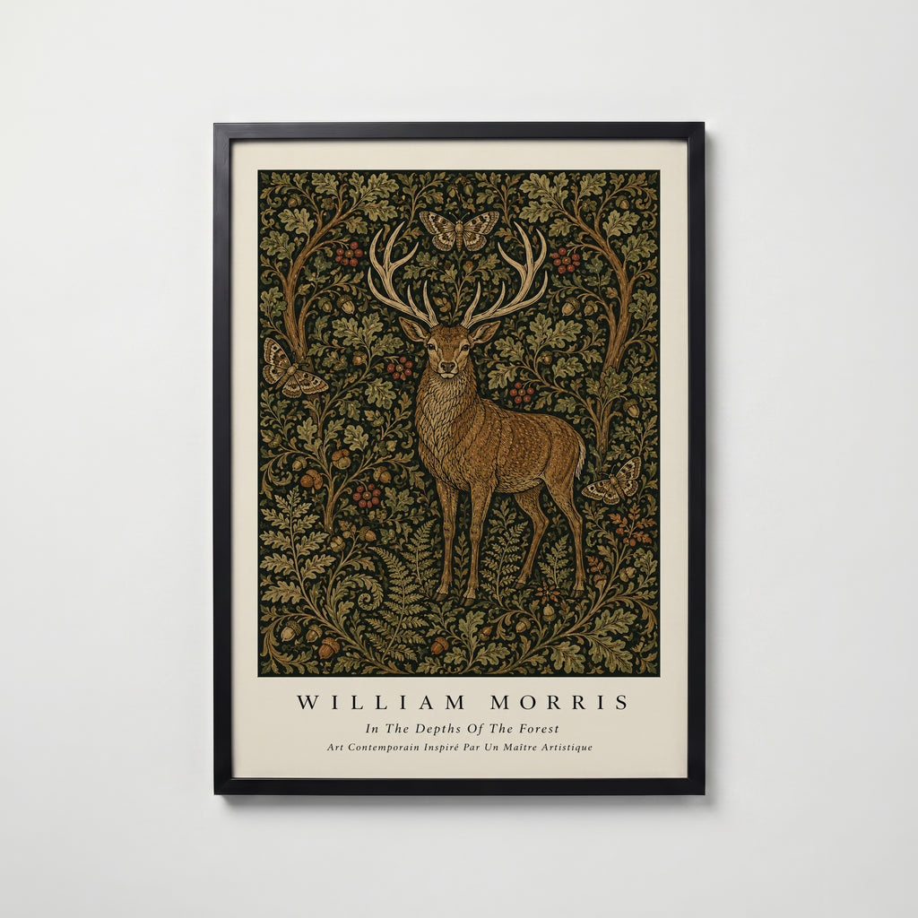Stag in the Forest William Morris Poster