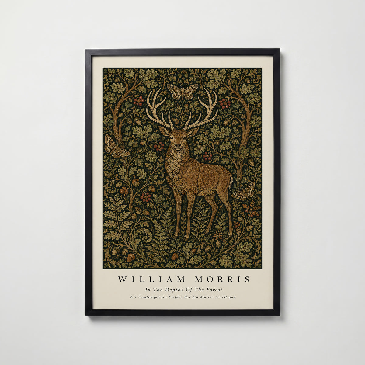 Stag in the Forest William Morris Poster