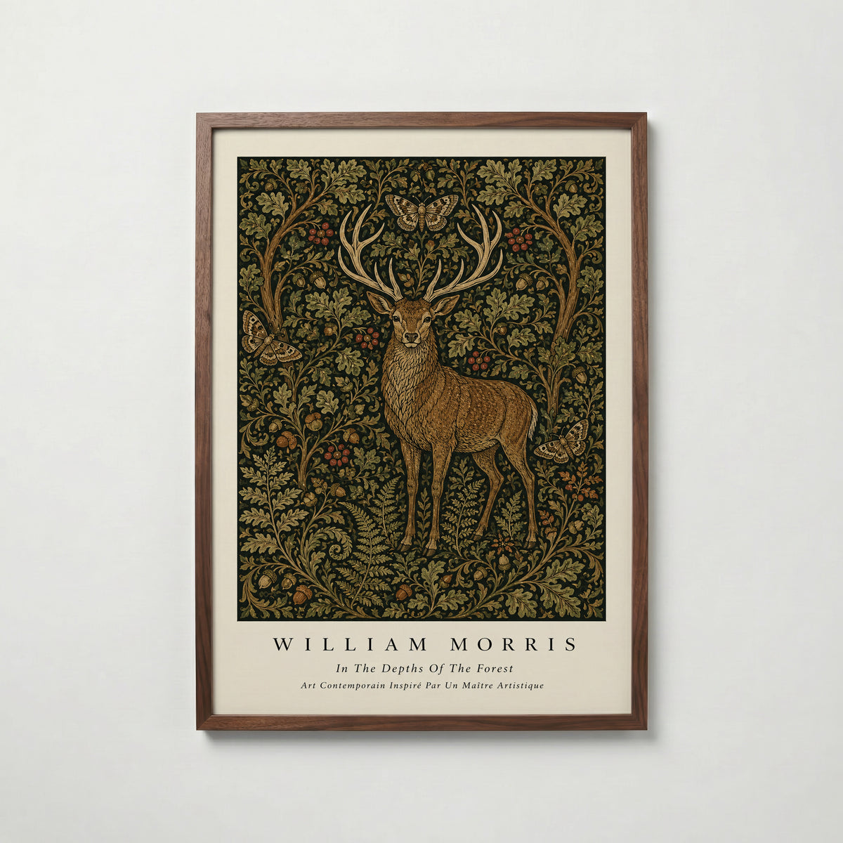 Stag in the Forest William Morris Poster
