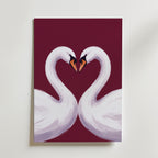 Swan Love Poster – canvas utan passepartout