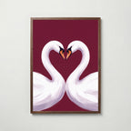Swan Love Poster – valnötsram