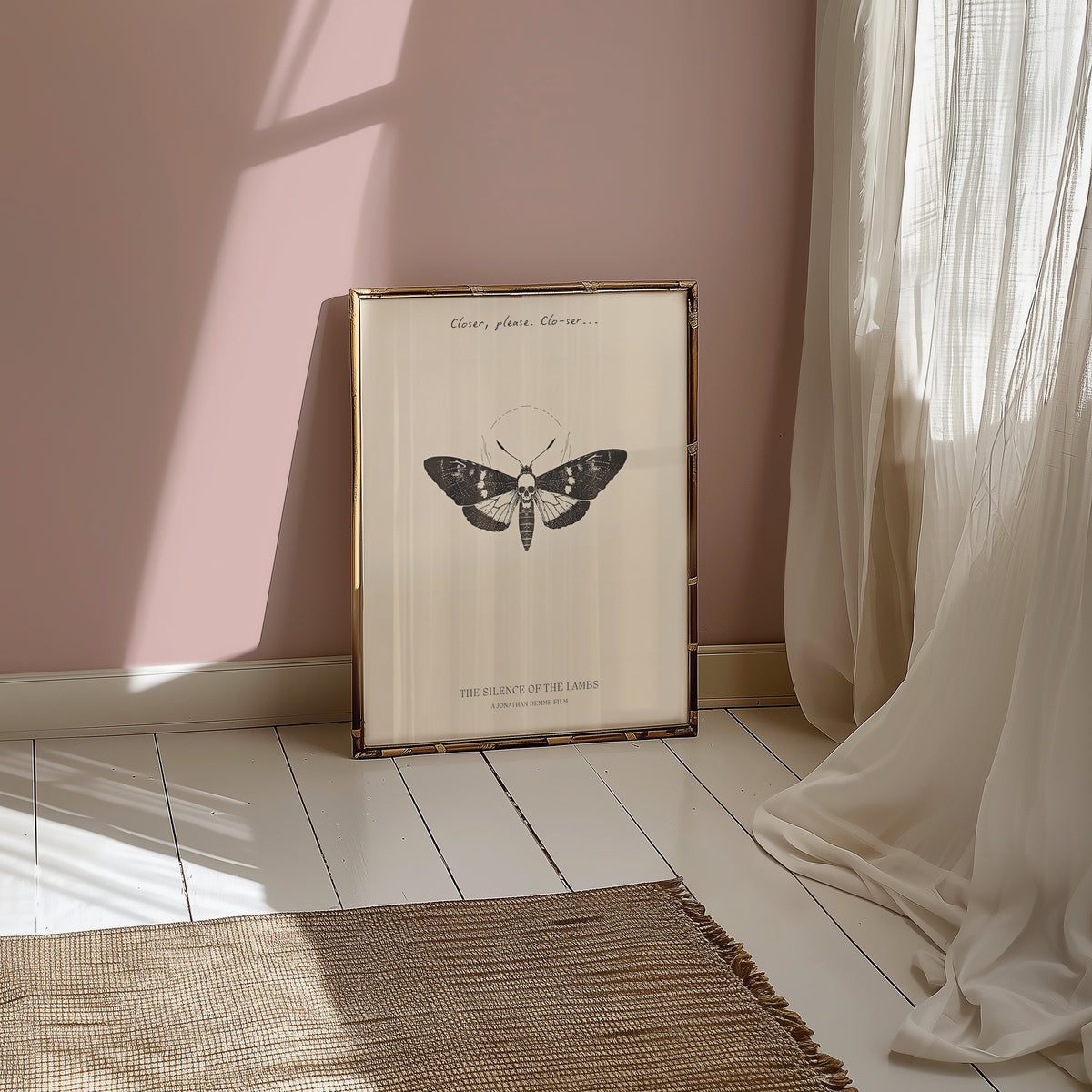 The Silence of the Lambs poster visualiserad på vägg – från Bozetto i hög kvalitet
