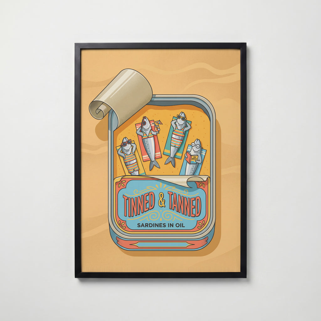 Tinned & Tanned Poster – svart ram