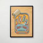 Tinned & Tanned Poster – svart ram