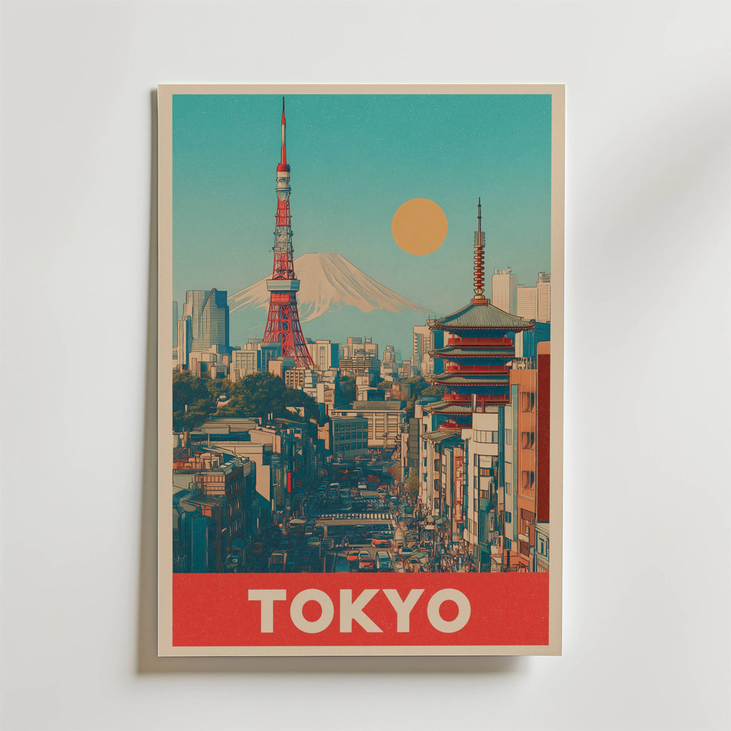 Tokyo City – stilfullt konsttryck från Bozetto, tryckt på matt finpapper i hög tryckkvalitet