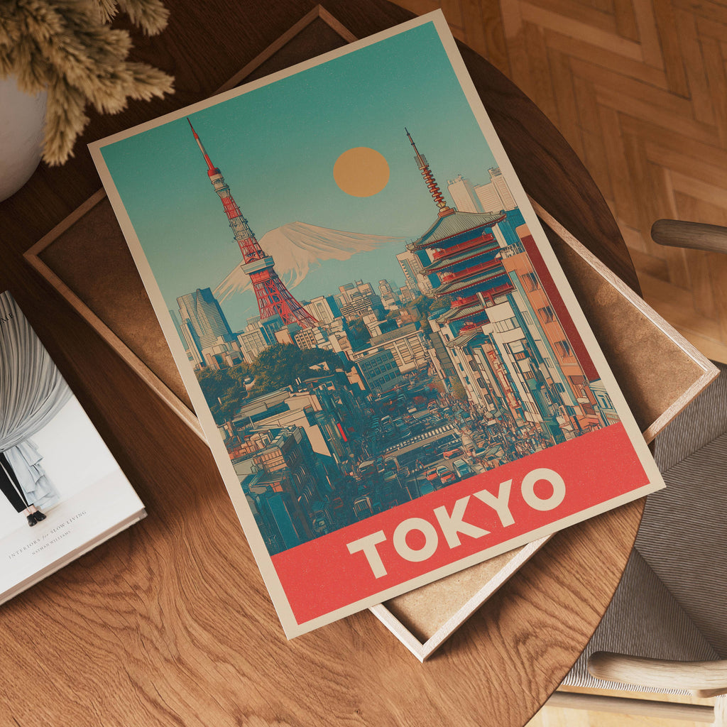 Tokyo City poster visad rakt fram – Bozetto affisch i hög tryckkvalitet i hög tryckkvalitet