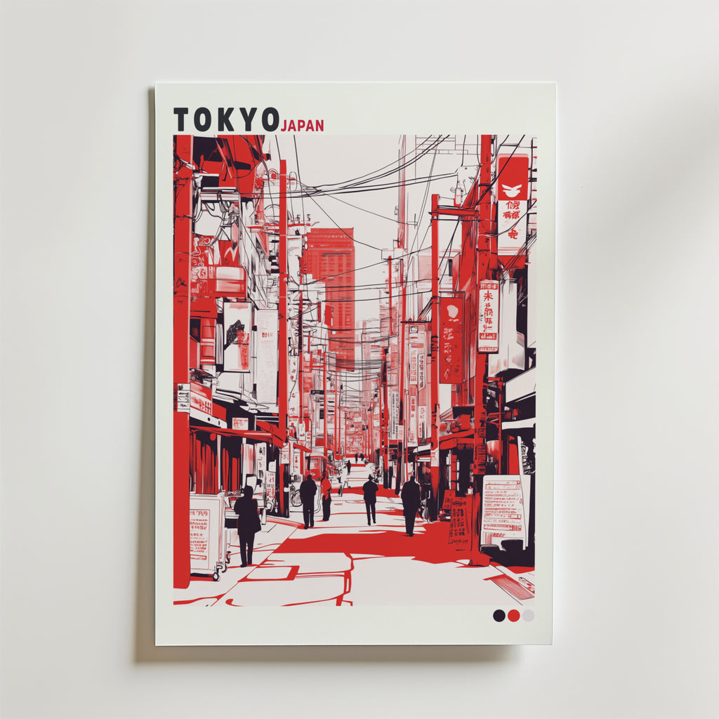 Modern Tokyo – stilfullt konsttryck från Bozetto, tryckt på matt finpapper i hög tryckkvalitet