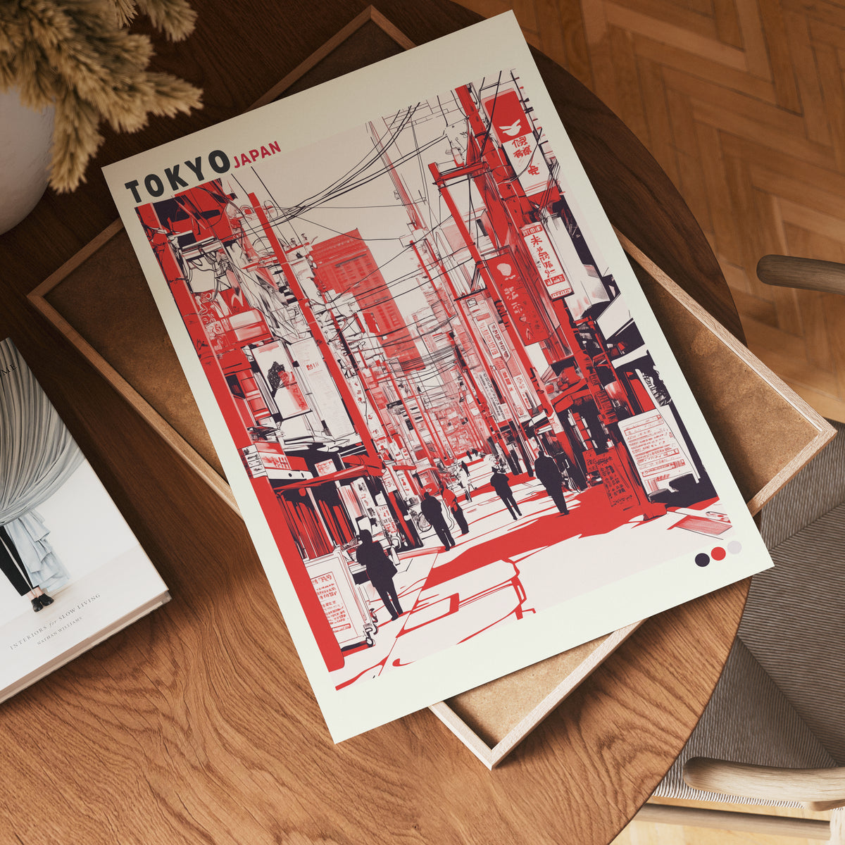 Modern Tokyo poster visad rakt fram – Bozetto affisch i hög tryckkvalitet i hög tryckkvalitet