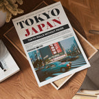Tokyo Rolls Without Pause – affisch med stilfullt motiv från Bozetto i hög kvalitet