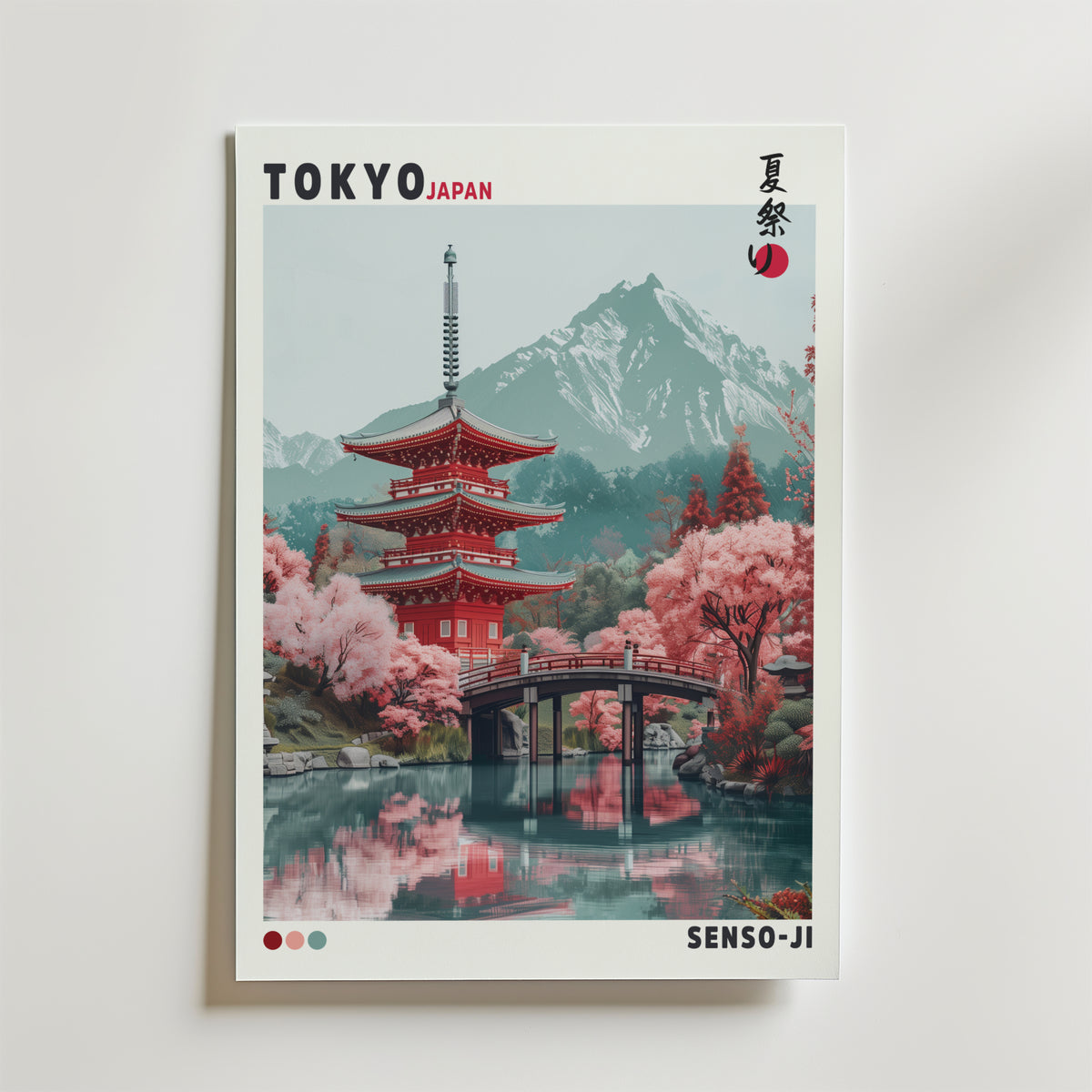 Senso-ji Temple – stilfullt konsttryck från Bozetto, tryckt på matt finpapper i hög tryckkvalitet