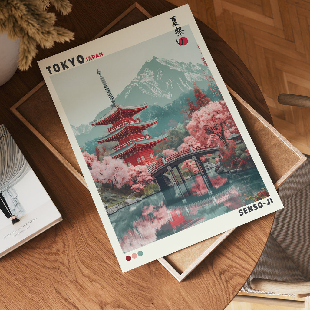 Senso-ji Temple poster visad rakt fram – Bozetto affisch i hög tryckkvalitet i hög tryckkvalitet