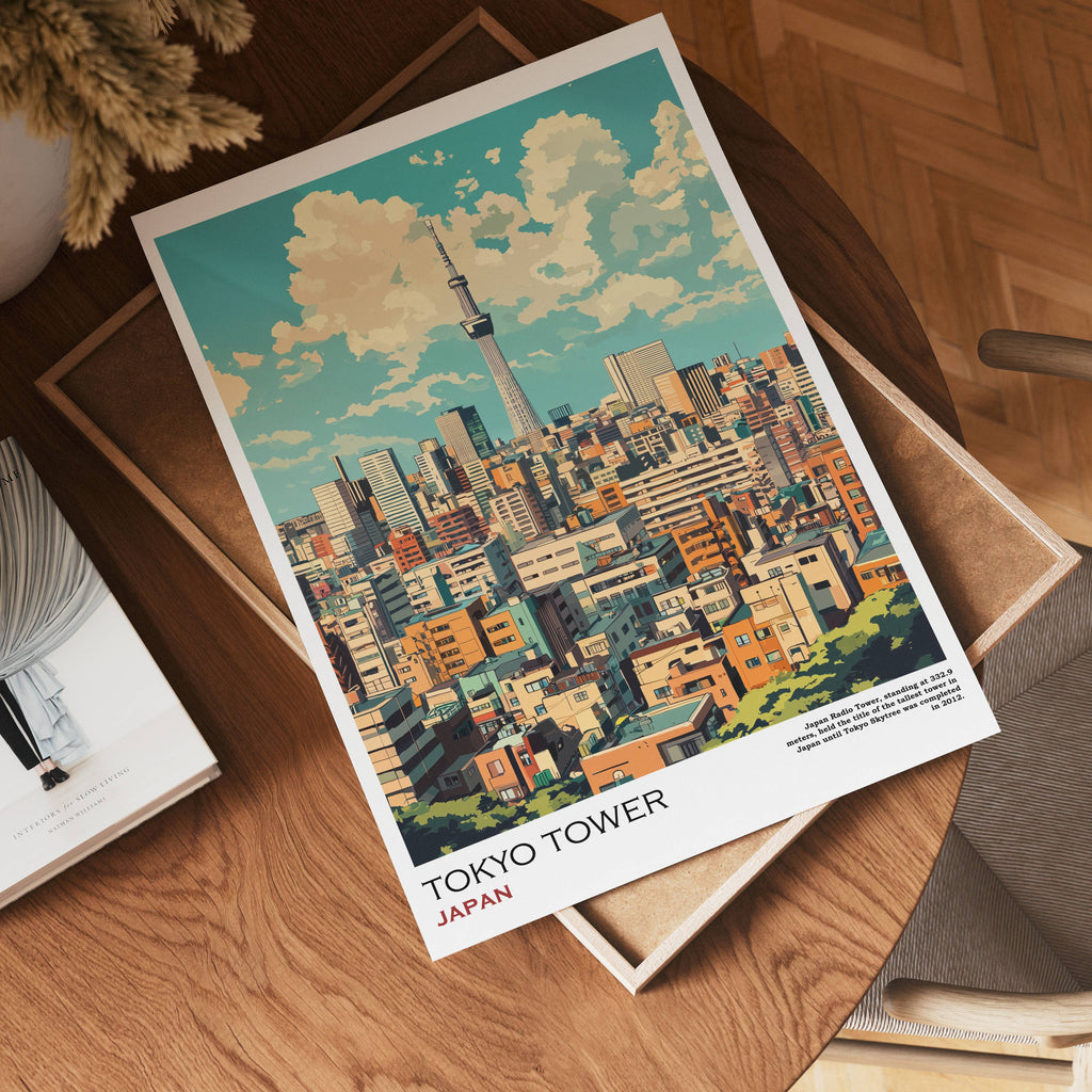 Tokyo Tower poster visad rakt fram – Bozetto affisch i hög tryckkvalitet i hög tryckkvalitet