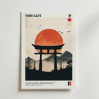 Japanese Torii Silhouette – stilfullt konsttryck från Bozetto, tryckt på matt finpapper