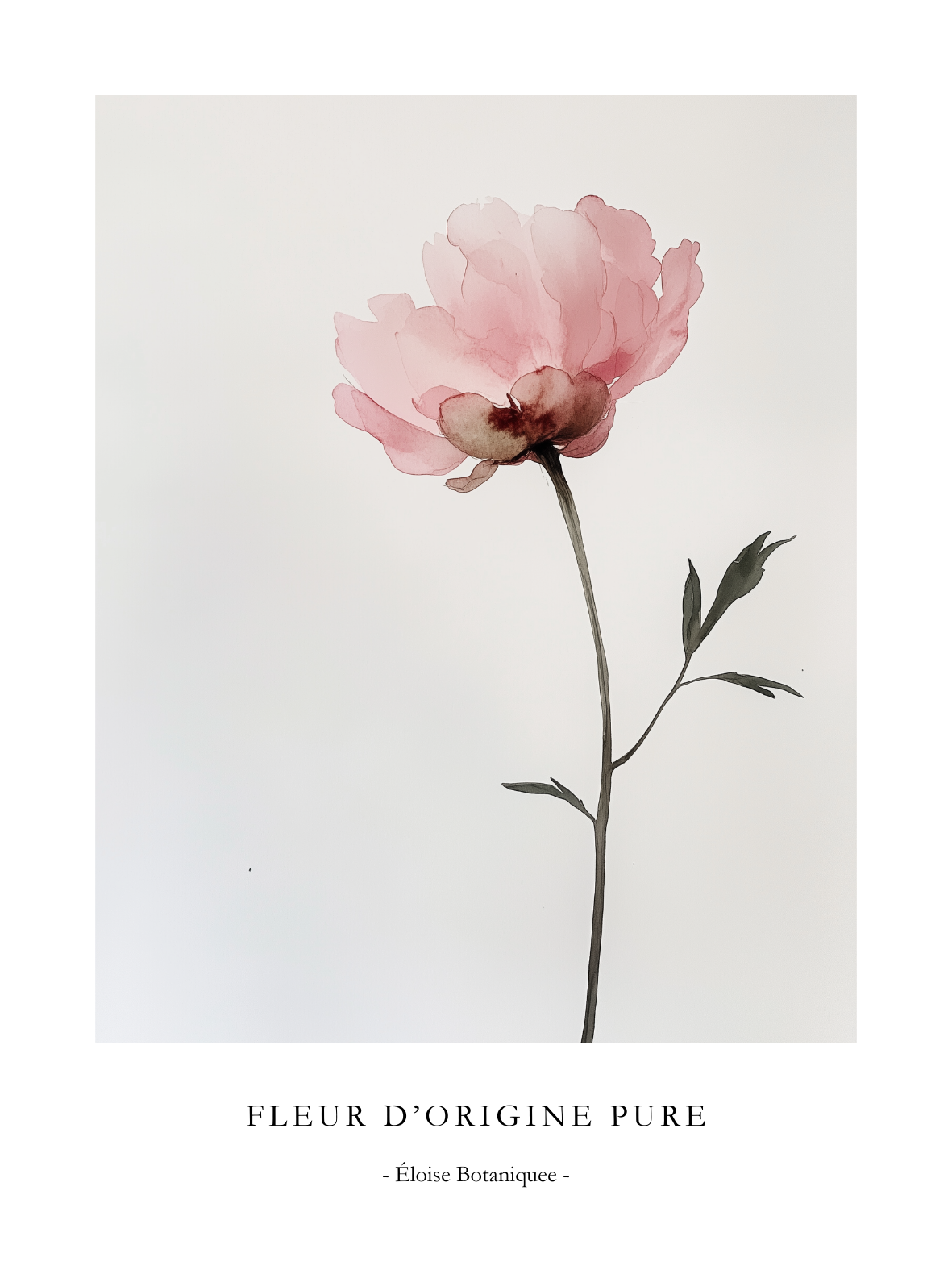 Watercolor pink flower Poster