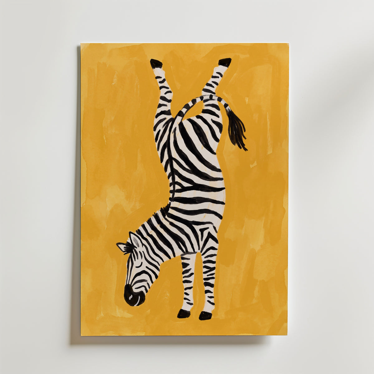 Upside Down Zebra Poster – canvas utan passepartout