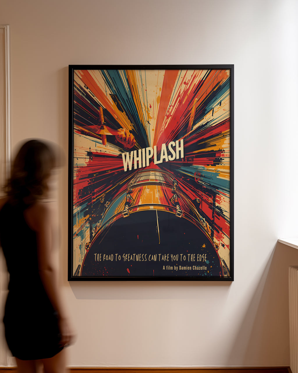 Väggmockup av Whiplash affisch på ljus tegelvägg – Bozetto konsttryck i hög tryckkvalitet