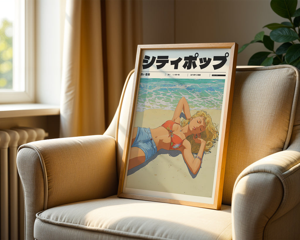 Väggmockup av Whispers of Summer affisch på ljus vägg – Bozetto konsttryck – nr 2