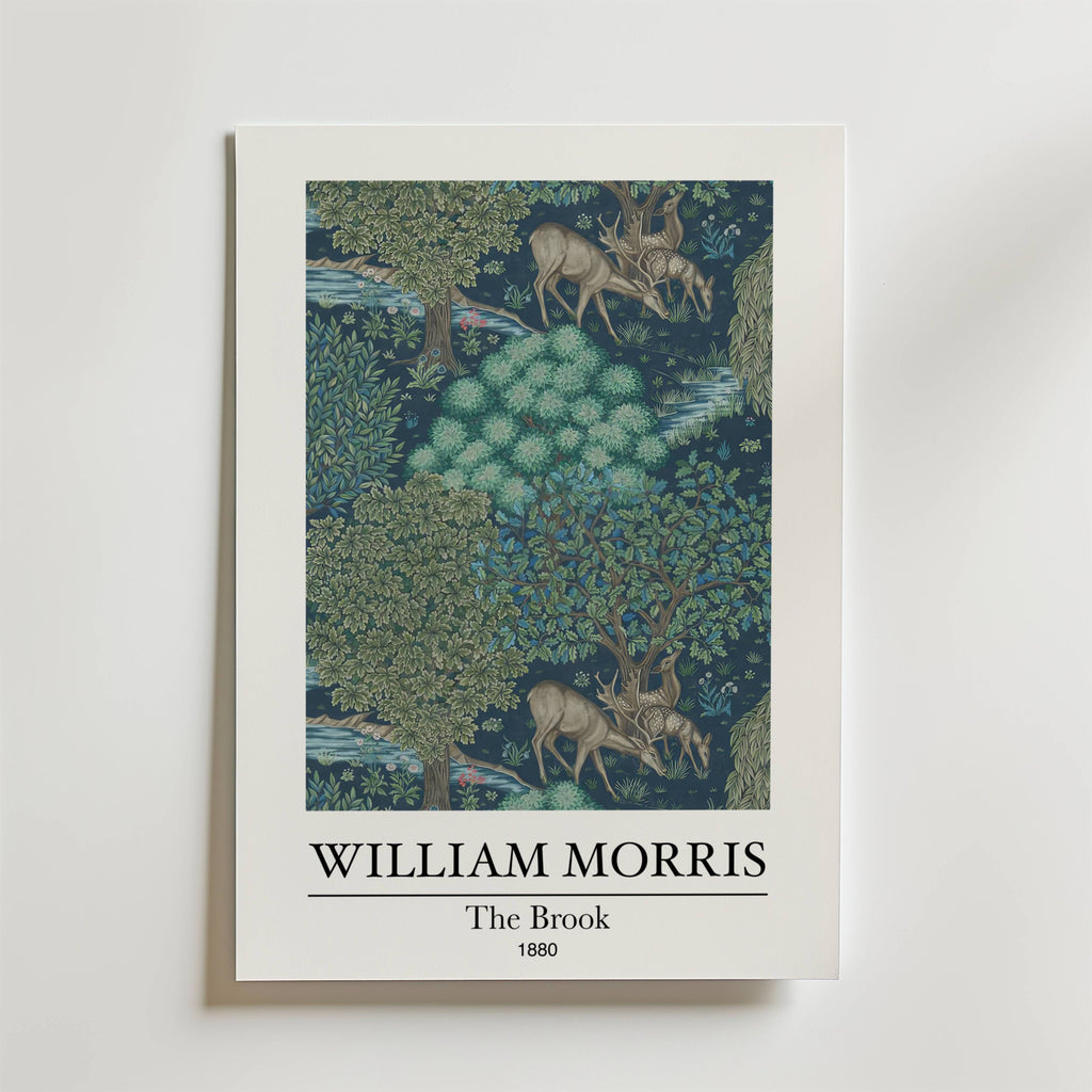 William Morris The Brook – stilfullt konsttryck från Bozetto, tryckt på matt finpapper