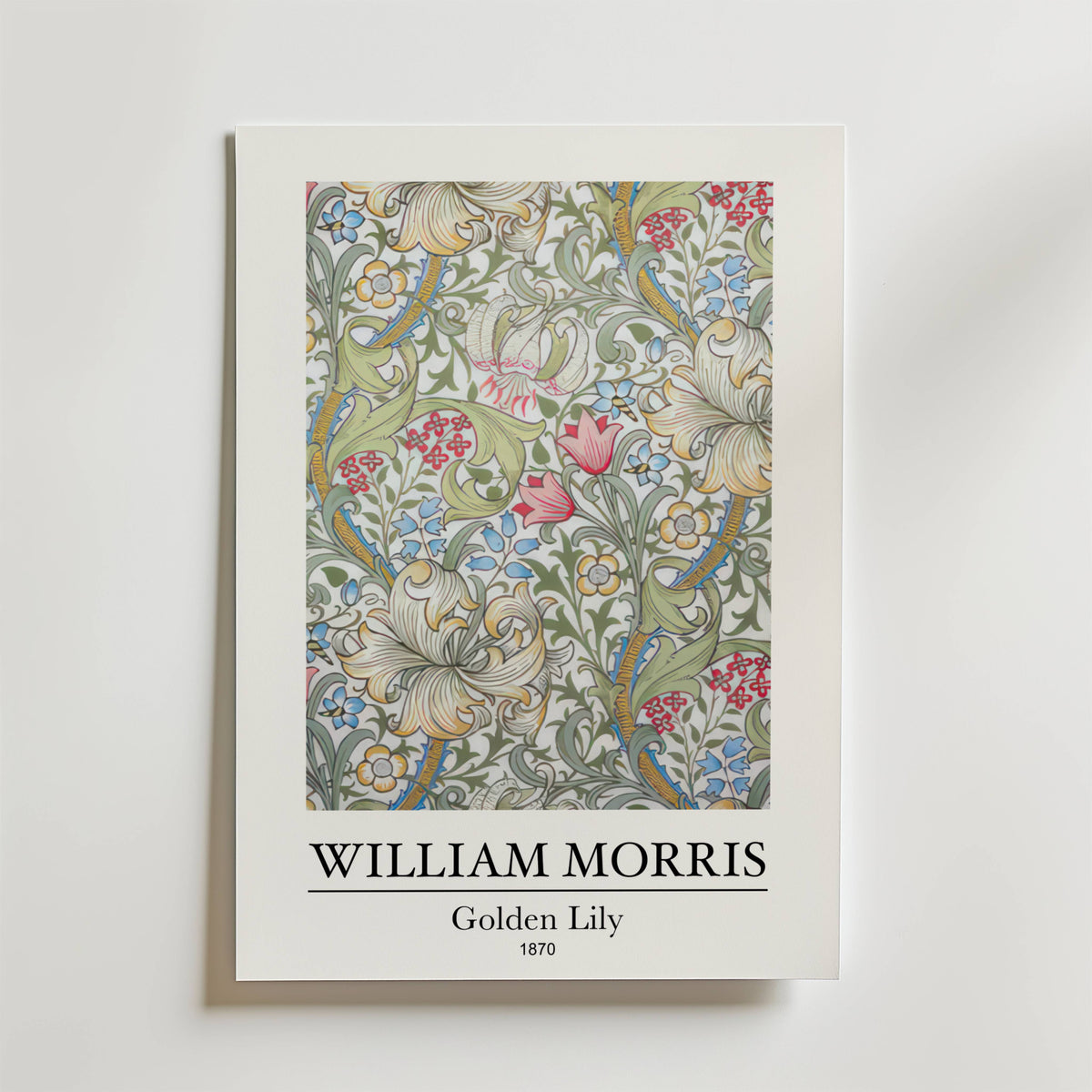 William Morris Golden Lily – stilfullt konsttryck från Bozetto, tryckt på matt finpapper