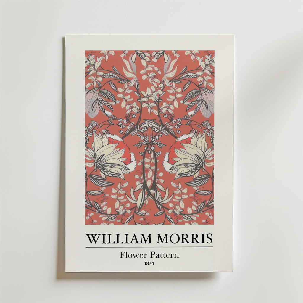 William Morris Flower Pattern – stilfullt konsttryck från Bozetto, tryckt på matt finpapper