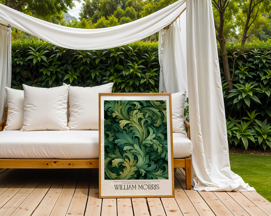 William Morris Emerald poster visualiserad på vägg – från Bozetto i hög kvalitet