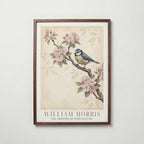 William Morris Blue Tit in Apple Blossom Poster – valnötsram