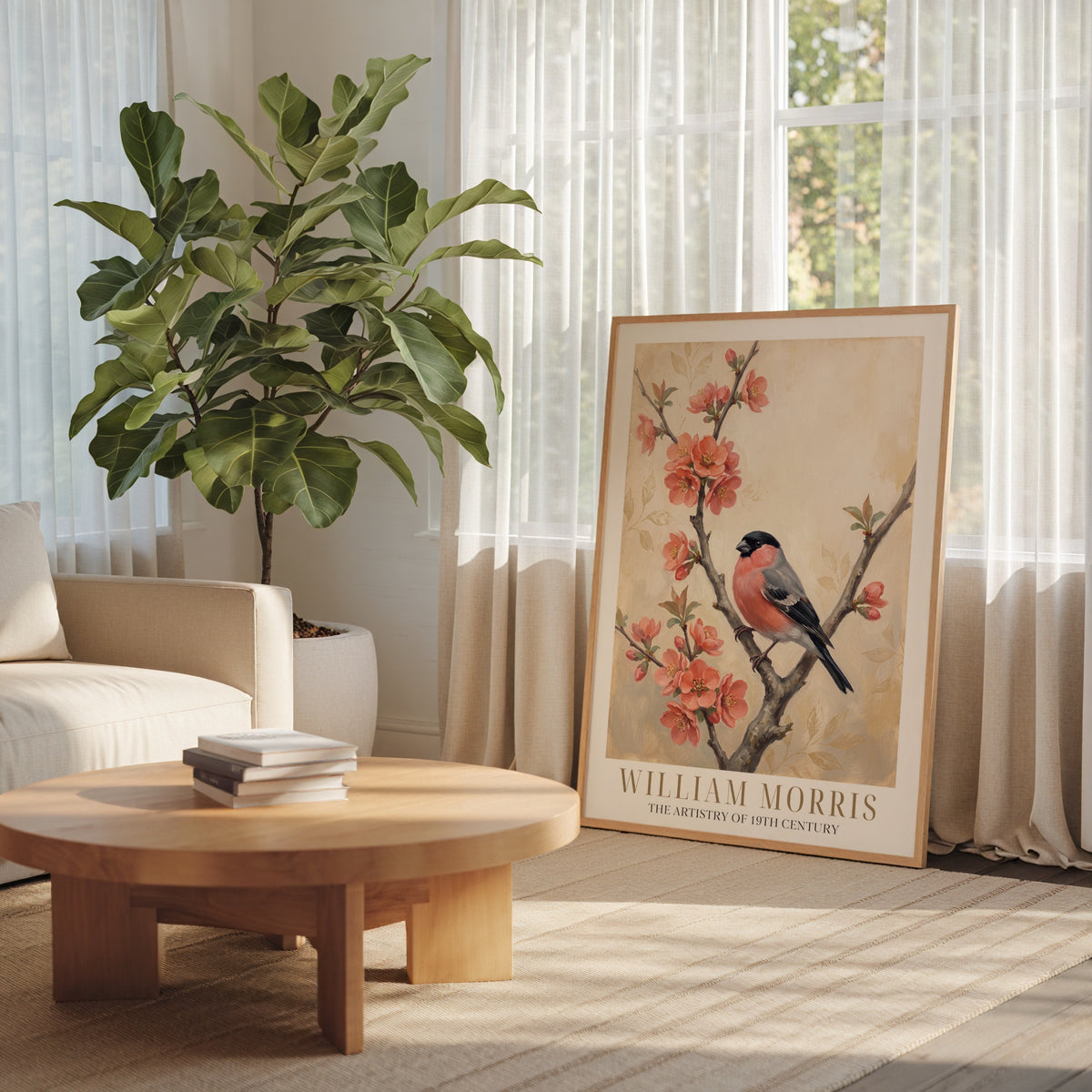 William Morris Bullfinch on Flowering Quince Poster – i rum 3
